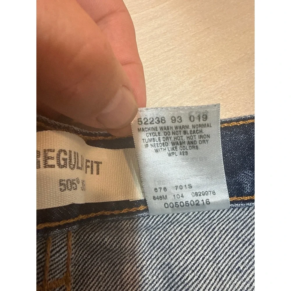 Levis 505 Regular Fit Jeans Mens 38x34 Blue Vintage Y2K Made in Canada Denim